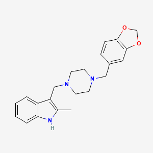 molecular formula C22H25N3O2 B4923922 3-{[4-(1,3-benzodioxol-5-ylmethyl)-1-piperazinyl]methyl}-2-methyl-1H-indole 