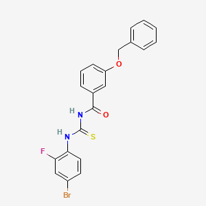 molecular formula C21H16BrFN2O2S B4923935 3-(benzyloxy)-N-{[(4-bromo-2-fluorophenyl)amino]carbonothioyl}benzamide 
