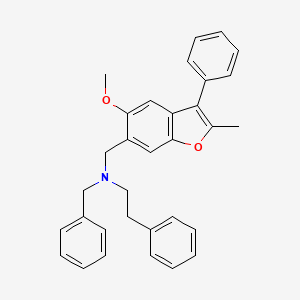 molecular formula C32H31NO2 B4923948 N-benzyl-N-[(5-methoxy-2-methyl-3-phenyl-1-benzofuran-6-yl)methyl]-2-phenylethanamine 