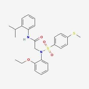 molecular formula C26H30N2O4S2 B4923949 N~2~-(2-ethoxyphenyl)-N~1~-(2-isopropylphenyl)-N~2~-{[4-(methylthio)phenyl]sulfonyl}glycinamide 