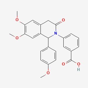 molecular formula C25H23NO6 B4923951 3-[6,7-dimethoxy-1-(4-methoxyphenyl)-3-oxo-3,4-dihydro-2(1H)-isoquinolinyl]benzoic acid 