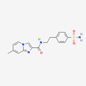 molecular formula C17H18N4O3S B4923969 N-{2-[4-(aminosulfonyl)phenyl]ethyl}-7-methylimidazo[1,2-a]pyridine-2-carboxamide 