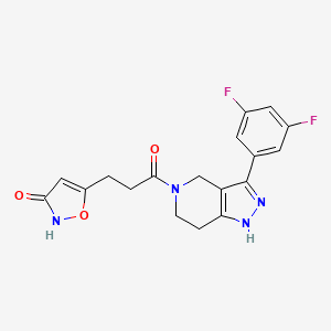 molecular formula C18H16F2N4O3 B4923978 5-{3-[3-(3,5-difluorophenyl)-1,4,6,7-tetrahydro-5H-pyrazolo[4,3-c]pyridin-5-yl]-3-oxopropyl}-3-isoxazolol 