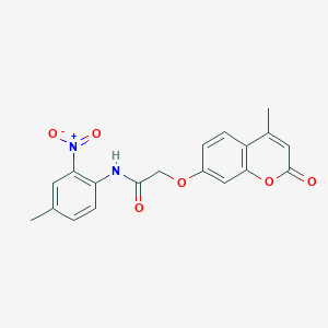 molecular formula C19H16N2O6 B4923981 N-(4-methyl-2-nitrophenyl)-2-[(4-methyl-2-oxo-2H-chromen-7-yl)oxy]acetamide 