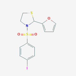 molecular formula C13H12INO3S2 B492399 2-(2-Furyl)-3-[(4-iodophenyl)sulfonyl]-1,3-thiazolidine CAS No. 667910-32-9