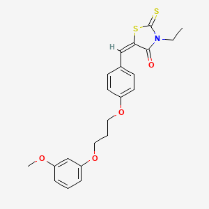 molecular formula C22H23NO4S2 B4923991 3-ethyl-5-{4-[3-(3-methoxyphenoxy)propoxy]benzylidene}-2-thioxo-1,3-thiazolidin-4-one 