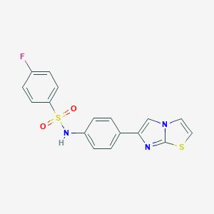 4-fluoro-N-(4-imidazo[2,1-b][1,3]thiazol-6-ylphenyl)benzenesulfonamide