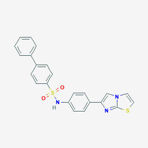 molecular formula C23H17N3O2S2 B492406 N-(4-imidazo[2,1-b][1,3]thiazol-6-ylphenyl)[1,1'-biphenyl]-4-sulfonamide 