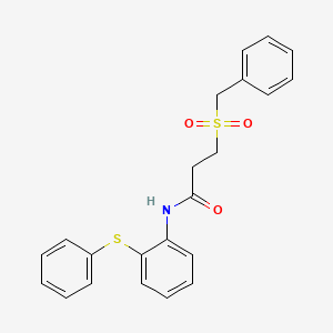 molecular formula C22H21NO3S2 B4924067 3-(benzylsulfonyl)-N-[2-(phenylthio)phenyl]propanamide 
