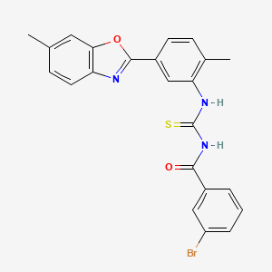 molecular formula C23H18BrN3O2S B4924072 3-bromo-N-({[2-methyl-5-(6-methyl-1,3-benzoxazol-2-yl)phenyl]amino}carbonothioyl)benzamide 