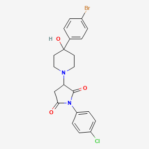 molecular formula C21H20BrClN2O3 B4924077 3-[4-(4-bromophenyl)-4-hydroxy-1-piperidinyl]-1-(4-chlorophenyl)-2,5-pyrrolidinedione 
