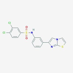 molecular formula C17H11Cl2N3O2S2 B492410 3,4-dichloro-N-(3-imidazo[2,1-b][1,3]thiazol-6-ylphenyl)benzenesulfonamide 