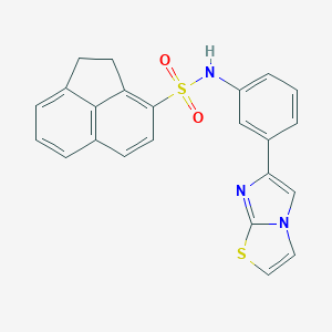 molecular formula C23H17N3O2S2 B492411 N-(3-imidazo[2,1-b][1,3]thiazol-6-ylphenyl)-1,2-dihydro-3-acenaphthylenesulfonamide 
