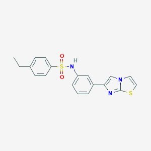 molecular formula C19H17N3O2S2 B492412 4-ethyl-N-(3-imidazo[2,1-b][1,3]thiazol-6-ylphenyl)benzenesulfonamide 