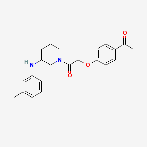 molecular formula C23H28N2O3 B4924128 1-[4-(2-{3-[(3,4-dimethylphenyl)amino]-1-piperidinyl}-2-oxoethoxy)phenyl]ethanone 