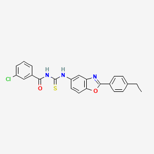 molecular formula C23H18ClN3O2S B4924135 3-chloro-N-({[2-(4-ethylphenyl)-1,3-benzoxazol-5-yl]amino}carbonothioyl)benzamide 