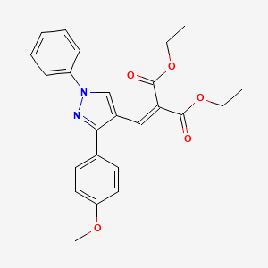 molecular formula C24H24N2O5 B4924146 diethyl {[3-(4-methoxyphenyl)-1-phenyl-1H-pyrazol-4-yl]methylene}malonate 