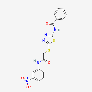 molecular formula C17H13N5O4S2 B4924153 N-[5-({2-[(3-nitrophenyl)amino]-2-oxoethyl}thio)-1,3,4-thiadiazol-2-yl]benzamide 