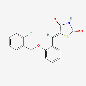 molecular formula C17H12ClNO3S B4924170 5-{2-[(2-chlorobenzyl)oxy]benzylidene}-1,3-thiazolidine-2,4-dione 