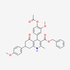 molecular formula C34H33NO7 B4924172 benzyl 4-[4-(acetyloxy)-3-methoxyphenyl]-7-(4-methoxyphenyl)-2-methyl-5-oxo-1,4,5,6,7,8-hexahydro-3-quinolinecarboxylate 