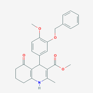 molecular formula C26H27NO5 B4924182 methyl 4-[3-(benzyloxy)-4-methoxyphenyl]-2-methyl-5-oxo-1,4,5,6,7,8-hexahydro-3-quinolinecarboxylate 