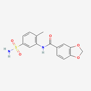 molecular formula C15H14N2O5S B4924197 N-[5-(aminosulfonyl)-2-methylphenyl]-1,3-benzodioxole-5-carboxamide 