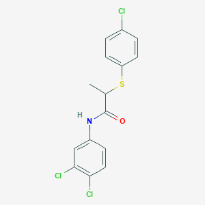 molecular formula C15H12Cl3NOS B4924201 2-[(4-chlorophenyl)thio]-N-(3,4-dichlorophenyl)propanamide 