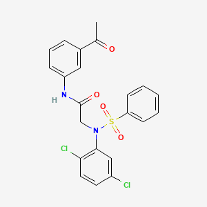 molecular formula C22H18Cl2N2O4S B4924233 N~1~-(3-acetylphenyl)-N~2~-(2,5-dichlorophenyl)-N~2~-(phenylsulfonyl)glycinamide 