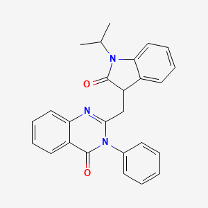 molecular formula C26H23N3O2 B4924243 2-[(1-isopropyl-2-oxo-2,3-dihydro-1H-indol-3-yl)methyl]-3-phenyl-4(3H)-quinazolinone 