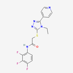 molecular formula C17H14F3N5OS B4924253 2-{[4-ethyl-5-(4-pyridinyl)-4H-1,2,4-triazol-3-yl]thio}-N-(2,3,4-trifluorophenyl)acetamide 