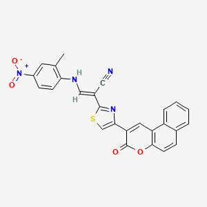 3-[(2-methyl-4-nitrophenyl)amino]-2-[4-(3-oxo-3H-benzo[f]chromen-2-yl)-1,3-thiazol-2-yl]acrylonitrile