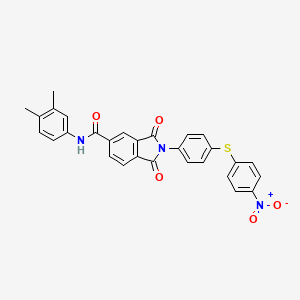 molecular formula C29H21N3O5S B4924298 N-(3,4-dimethylphenyl)-2-{4-[(4-nitrophenyl)thio]phenyl}-1,3-dioxo-5-isoindolinecarboxamide 