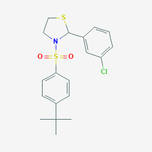 3-[(4-Tert-butylphenyl)sulfonyl]-2-(3-chlorophenyl)-1,3-thiazolidine