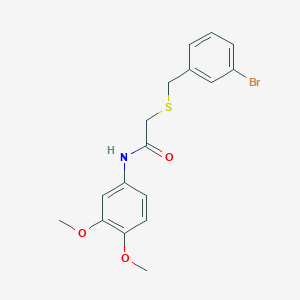 molecular formula C17H18BrNO3S B4924320 2-[(3-bromobenzyl)thio]-N-(3,4-dimethoxyphenyl)acetamide 