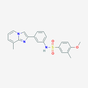molecular formula C22H21N3O3S B492433 4-methoxy-3-methyl-N-[3-(8-methylimidazo[1,2-a]pyridin-2-yl)phenyl]benzenesulfonamide 