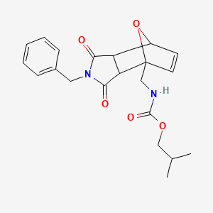 molecular formula C21H24N2O5 B4924336 isobutyl [(4-benzyl-3,5-dioxo-10-oxa-4-azatricyclo[5.2.1.0~2,6~]dec-8-en-1-yl)methyl]carbamate 