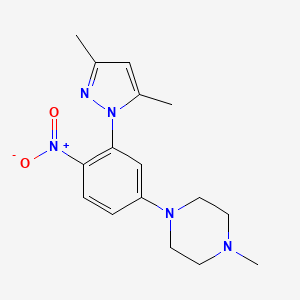 molecular formula C16H21N5O2 B4924339 1-[3-(3,5-dimethyl-1H-pyrazol-1-yl)-4-nitrophenyl]-4-methylpiperazine 