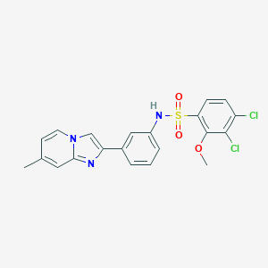 molecular formula C21H17Cl2N3O3S B492434 3,4-dichloro-2-methoxy-N-[3-(7-methylimidazo[1,2-a]pyridin-2-yl)phenyl]benzenesulfonamide 