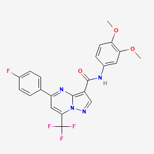 molecular formula C22H16F4N4O3 B4924351 N-(3,4-dimethoxyphenyl)-5-(4-fluorophenyl)-7-(trifluoromethyl)pyrazolo[1,5-a]pyrimidine-3-carboxamide 