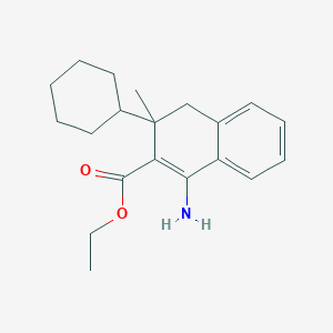 molecular formula C20H27NO2 B4924353 ethyl 1-amino-3-cyclohexyl-3-methyl-3,4-dihydro-2-naphthalenecarboxylate 