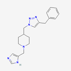 4-[(4-benzyl-1H-1,2,3-triazol-1-yl)methyl]-1-(1H-imidazol-4-ylmethyl)piperidine bis(trifluoroacetate)