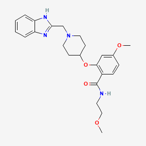 molecular formula C24H30N4O4 B4924367 2-{[1-(1H-benzimidazol-2-ylmethyl)-4-piperidinyl]oxy}-4-methoxy-N-(2-methoxyethyl)benzamide 