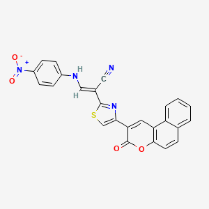 3-[(4-nitrophenyl)amino]-2-[4-(3-oxo-3H-benzo[f]chromen-2-yl)-1,3-thiazol-2-yl]acrylonitrile