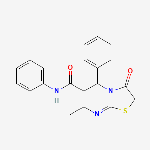 molecular formula C20H17N3O2S B4924381 7-methyl-3-oxo-N,5-diphenyl-2,3-dihydro-5H-[1,3]thiazolo[3,2-a]pyrimidine-6-carboxamide 
