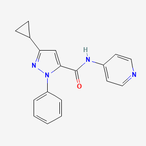 molecular formula C18H16N4O B4924428 3-cyclopropyl-1-phenyl-N-4-pyridinyl-1H-pyrazole-5-carboxamide 