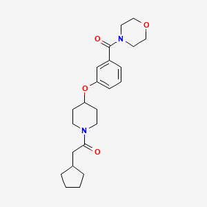 molecular formula C23H32N2O4 B4924434 4-(3-{[1-(cyclopentylacetyl)-4-piperidinyl]oxy}benzoyl)morpholine 