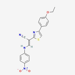 molecular formula C20H16N4O3S B4924438 2-[4-(4-ethoxyphenyl)-1,3-thiazol-2-yl]-3-[(4-nitrophenyl)amino]acrylonitrile CAS No. 5619-59-0