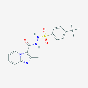 molecular formula C19H22N4O3S B492444 4-tert-butyl-N'-[(2-methylimidazo[1,2-a]pyridin-3-yl)carbonyl]benzenesulfonohydrazide 
