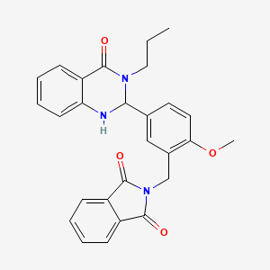 2-[2-methoxy-5-(4-oxo-3-propyl-1,2,3,4-tetrahydro-2-quinazolinyl)benzyl]-1H-isoindole-1,3(2H)-dione
