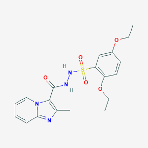 molecular formula C19H22N4O5S B492447 2,5-diethoxy-N'-[(2-methylimidazo[1,2-a]pyridin-3-yl)carbonyl]benzenesulfonohydrazide 